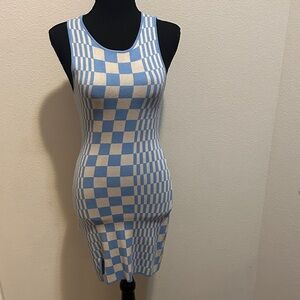 Storia Blue and Cream Patterned Dress
